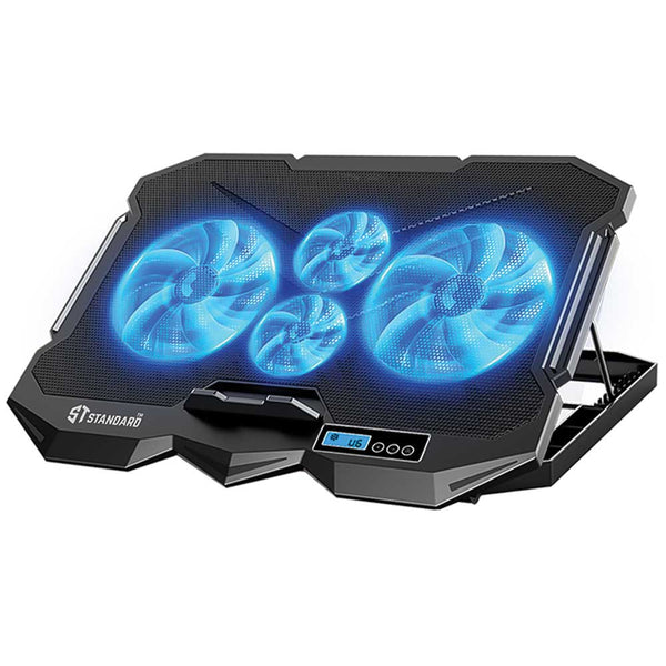 Standard ICE-04 Plus Gaming Laptop Cooling Pad | 4 Blue LED Fans · 2 × Ø100mm + 2 × 70mm | LCD Screen | 2 × USB | 7 Heig