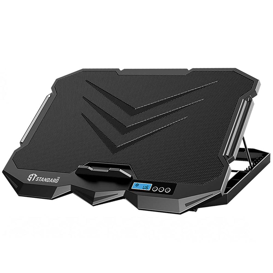 Standard ICE-04 Plus Gaming Laptop Cooling Pad | 4 Blue LED Fans · 2 × Ø100mm + 2 × 70mm | LCD Screen | 2 × USB | 7 Heig