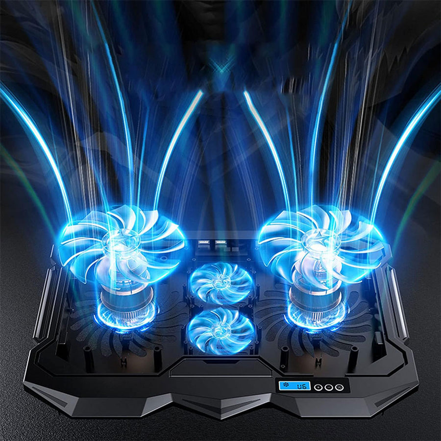 Standard ICE-04 Plus Gaming Laptop Cooling Pad | 4 Blue LED Fans · 2 × Ø100mm + 2 × 70mm | LCD Screen | 2 × USB | 7 Heig