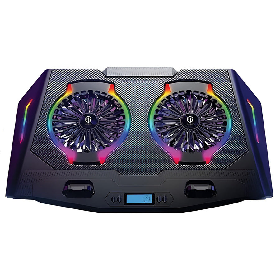 ST-Standard ICE-07 RGB Gaming Laptop Cooling Pad | 2 × 140mm Fans · 1300 RPM | 7 RGB Modes · LCD Screen | 5-Level Height