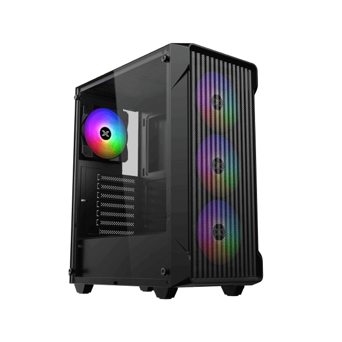 Xigmatek Sky II Wave FRGB Mid Tower PC Case + 550W Power Supply | ATX · Micro-ATX · Mini-ITX | 4× Z20F Fixed-RGB Fans | 