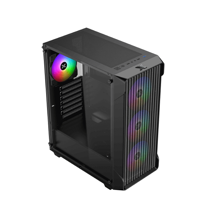 Xigmatek Sky II Wave FRGB Mid Tower PC Case + 550W Power Supply | ATX · Micro-ATX · Mini-ITX | 4× Z20F Fixed-RGB Fans | 