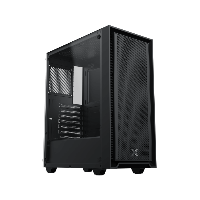 XIGMATEK Sky II Mid-Tower Gaming Case + X-Power 600W 80+ PSU | ATX · Micro-ATX · Mini-ITX | 4 × Fixed-RGB Fans | Tempered Glass · Mesh Front | 325mm GPU · 160mm Cooler | Black