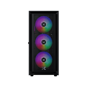 XIGMATEK Sky II Mid-Tower Gaming Case + X-Power 600W 80+ PSU | ATX · Micro-ATX · Mini-ITX | 4 × Fixed-RGB Fans | Tempered Glass · Mesh Front | 325mm GPU · 160mm Cooler | Black