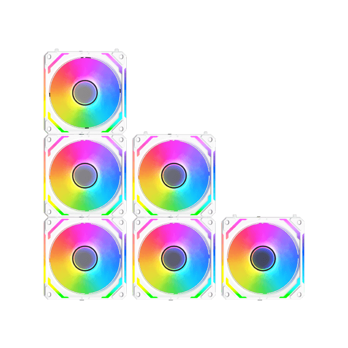 XIGMATEK Starlink Ultra Arctic ARGB Case Fan | 3-Pack 120mm | 800-2000 RPM · 68.5 CFM · 2.05 mmH2O | <29.2 dBA · Hydraul