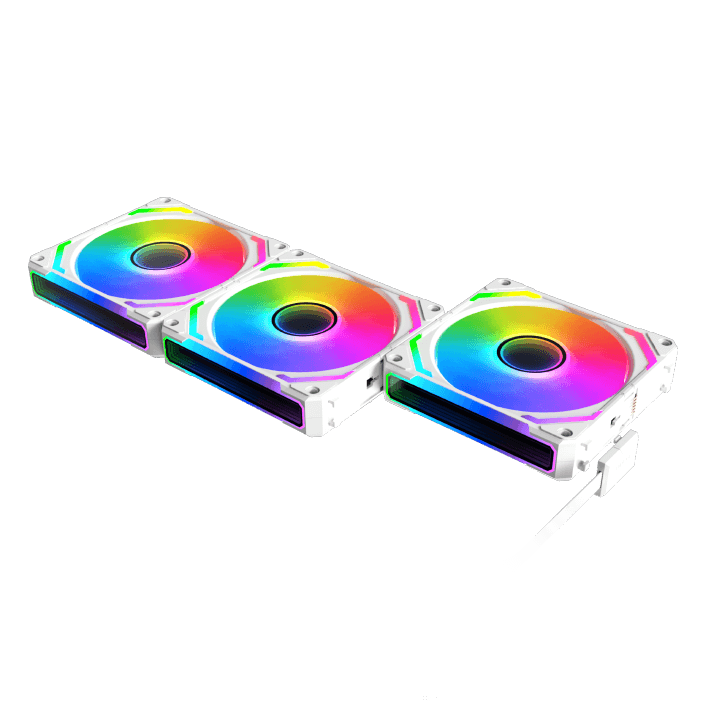 XIGMATEK Starlink Ultra Arctic ARGB Case Fan | 3-Pack 120mm | 800-2000 RPM · 68.5 CFM · 2.05 mmH2O | <29.2 dBA · Hydraulic Bearing | Smart Fan Control Box + Remote | White