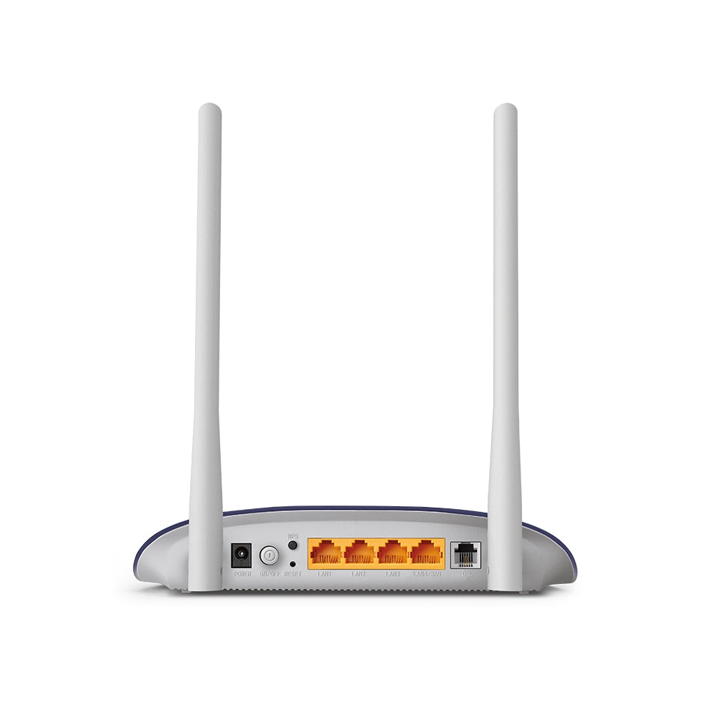 TP-Link TD-W9960 300 Mbps Wireless N VDSL2 · ADSL2+ Modem Router | 2.4 GHz Wi-Fi 4 | 2 × 5 dBi Antennas | 3 × LAN + 1 × LAN/WAN 10/100 Mbps | RJ11 DSL | 6 kV Lightning Protection