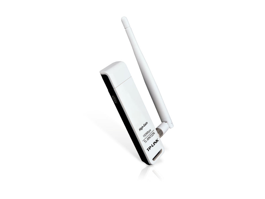 TP-Link TL-WN722N 150Mbps High Gain Wireless N USB Adapter | 802.11b/g/n · 2.4GHz | 4dBi Omni-Directional Antenna | USB 