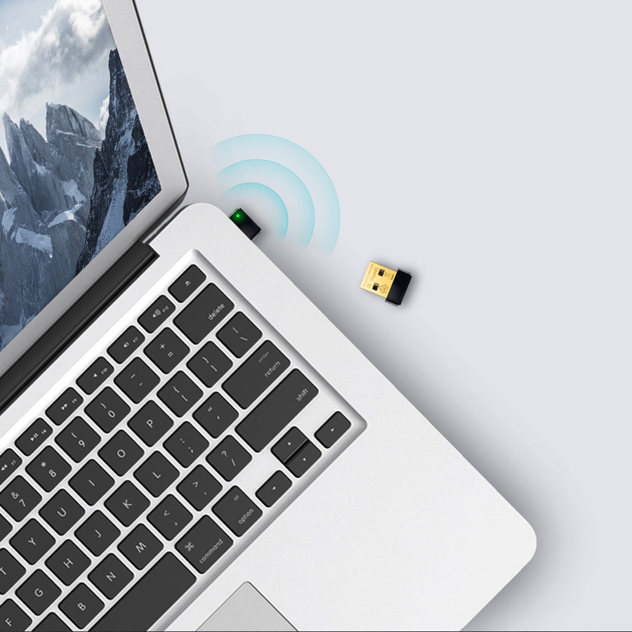 TP-Link TL-WN725N 150Mbps Wireless N Nano USB Adapter | 802.11b/g/n · 2.4GHz | USB 2.0 · Internal Antenna | WPA/WPA2 · 8