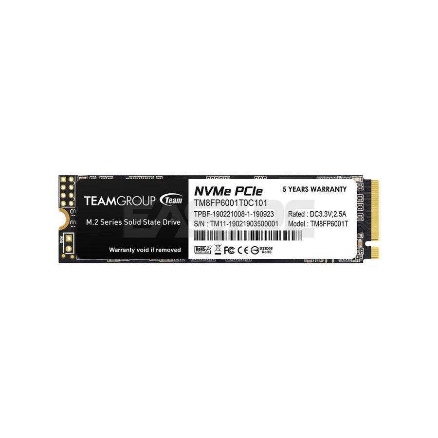 TEAMGROUP MP33 256GB M.2 2280 NVMe SSD | PCIe Gen3 x4 · NVMe 1.3 | 1600/1000 MB/s | 3D NAND · SLC Cache · 65 TBW | 5-Yea