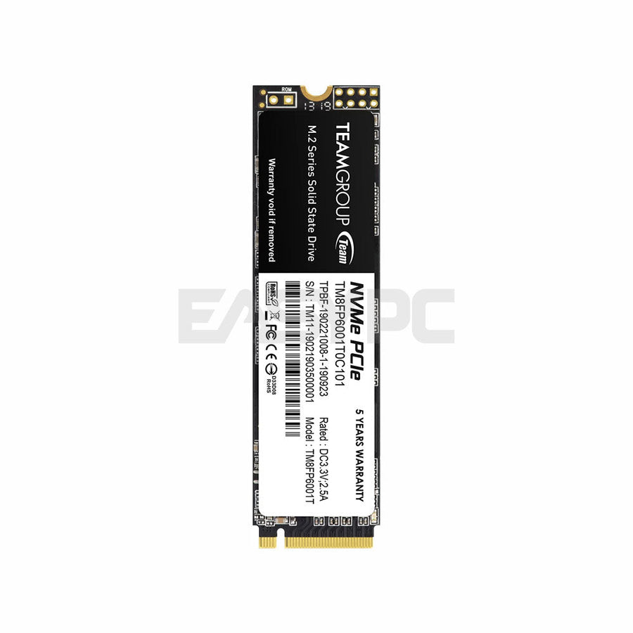 TEAMGROUP MP33 256GB M.2 2280 NVMe SSD | PCIe Gen3 x4 · NVMe 1.3 | 1600/1000 MB/s | 3D NAND · SLC Cache · 65 TBW | 5-Yea