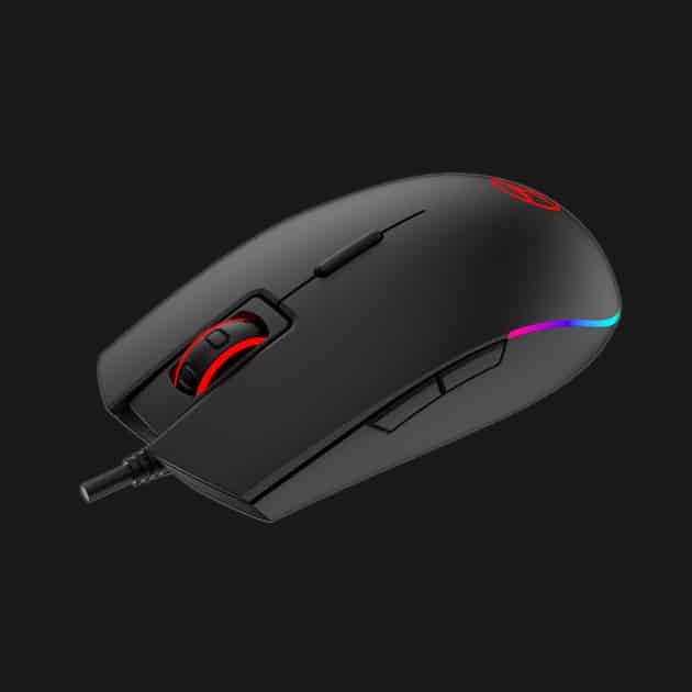 Techno Zone V-64 FPS Wired RGB Gaming Mouse | PixArt PMW3325 · 400-5,000 DPI (10,000 via software) | 8 Buttons | 1000Hz · 1.8 m Braided Cable | Black