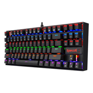 Redragon K552E Kumara Elite Mechanical Gaming Keyboard | 87 Keys · TKL | Linear Red Switches | Rainbow LED Backlight | Metal · ABS Frame | Anti-Ghosting · N-Key Rollover | Wired USB · 1.8 m | Black