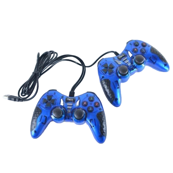 Point PT-600D Double Gamepad Set | 2 × Wired USB Controllers | 12 Buttons · 4 Axis · 8-Way D-Pad | Turbo · Dual Vibratio