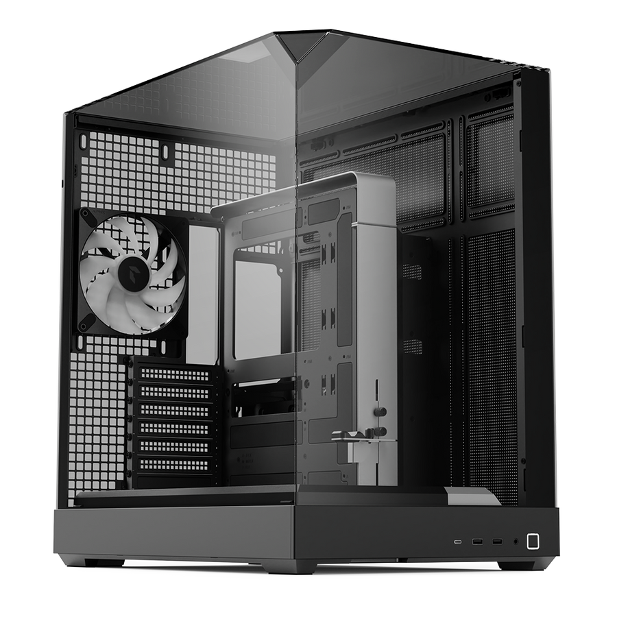 APNX V2 Mid-Tower PC Case | ATX · Micro-ATX · Mini-ITX | 71L X-Pand Flow · 3-Panel Tempered Glass | 4 × FP3-140 ARGB PWM