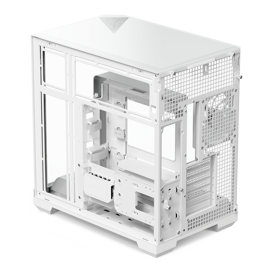 APNX V2 Mid-Tower PC Case | ATX · Micro-ATX · Mini-ITX | 71L X-Pand Flow · 3-Panel Tempered Glass | 4 × FP3-140 ARGB PWM