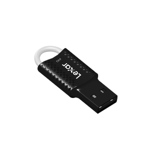 Lexar JumpDrive V40 USB Flash Drive | 64GB | USB 2.0 · USB-A | 54.7 × 20.04 × 9.6 mm · 8 g | Key-Ring Hole | 2-Year Warranty | Black