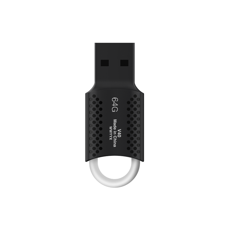 Lexar JumpDrive V40 USB Flash Drive | 64GB | USB 2.0 · USB-A | 54.7 × 20.04 × 9.6 mm · 8 g | Key-Ring Hole | 2-Year Warranty | Black