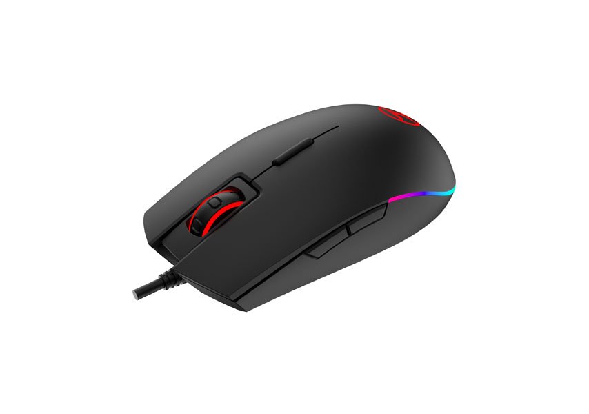 Techno Zone V-64 FPS Wired RGB Gaming Mouse | PixArt PMW3325 · 400-5,000 DPI (10,000 via software) | 8 Buttons | 1000Hz · 1.8 m Braided Cable | Black