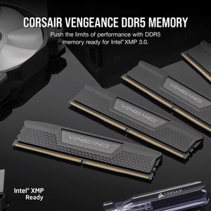 Corsair Vengeance DDR5 32GB Kit (2x16GB) Black | 5200MT/s CL40 | Intel XMP 3.0 | Low-Profile Aluminum Heat Spreader | On-Die ECC | Plug-and-Play 4800MT/s | Intel 12th-14th Gen + AMD Ryzen 7000+ | Affordable DDR5 Entry