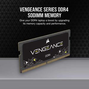 Corsair Vengeance 16GB DDR4-2666 SODIMM Laptop Memory CMSX16GX4M1A2666C18 Boxed | PC4-21300 | CL18-19-19-39 Tight Timings | 1.2V | 260-Pin Non-ECC Unbuffered | Auto-Overclock | Black Slim Design