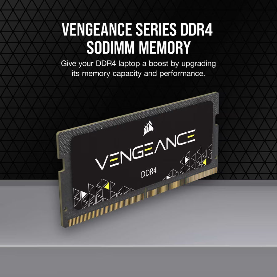 Corsair Vengeance 16GB DDR4-2666 SODIMM Laptop Memory CMSX16GX4M1A2666C18 Boxed | PC4-21300 | CL18-19-19-39 Tight Timings | 1.2V | 260-Pin Non-ECC Unbuffered | Auto-Overclock | Black Slim Design