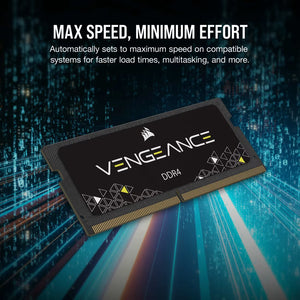Corsair Vengeance 32GB Kit (2x16GB) DDR4-3200 SODIMM Gaming Laptop Memory CMSX32GX4M2A3200C22 Boxed | PC4-25600 | CL22-22-22-53 | 1.2V | 260-Pin Non-ECC Unbuffered | Auto-Overclock | Dual-Channel Matched Pair | Black