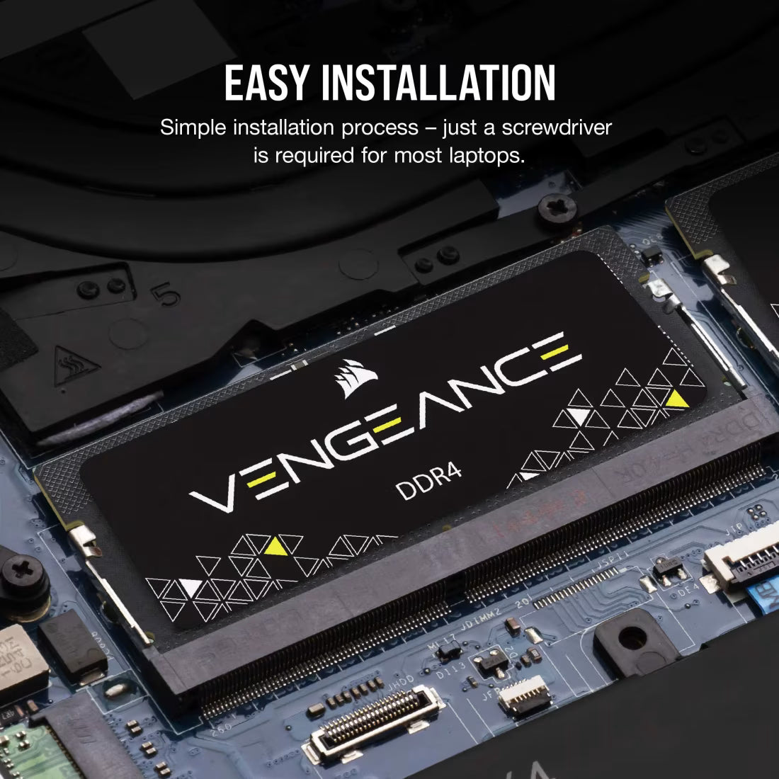 Corsair Vengeance 16GB DDR4-2666 SODIMM Laptop Memory CMSX16GX4M1A2666C18 Boxed | PC4-21300 | CL18-19-19-39 Tight Timings | 1.2V | 260-Pin Non-ECC Unbuffered | Auto-Overclock | Black Slim Design