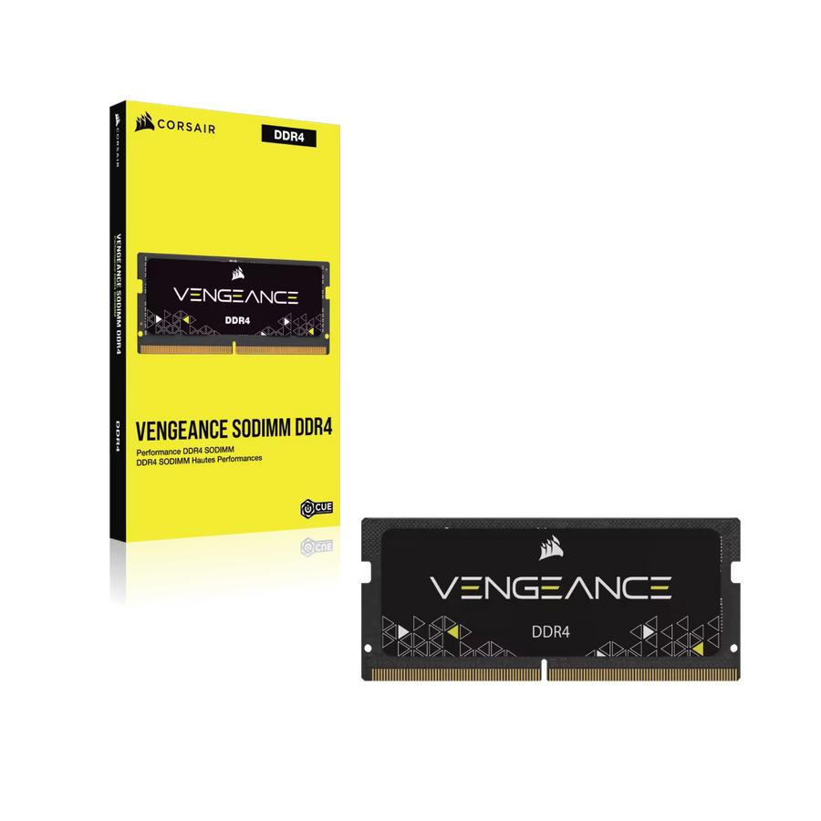 Corsair Vengeance 16GB DDR4-2666 SODIMM Laptop Memory CMSX16GX4M1A2666C18 Boxed | PC4-21300 | CL18-19-19-39 Tight Timings | 1.2V | 260-Pin Non-ECC Unbuffered | Auto-Overclock | Black Slim Design