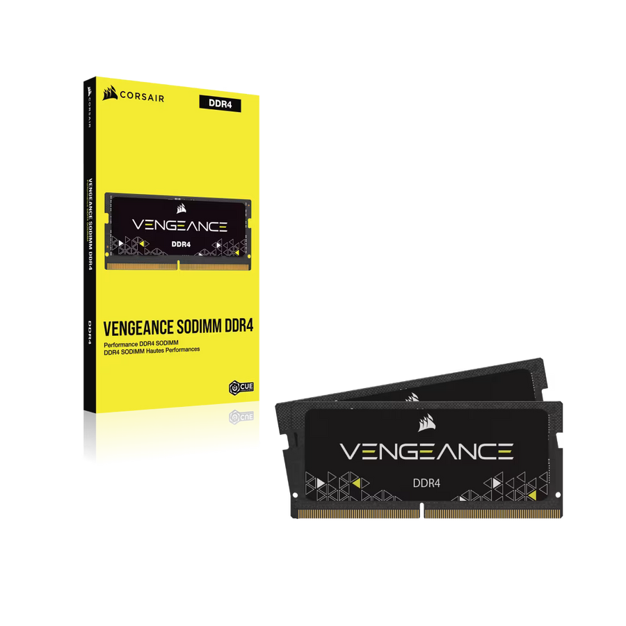 Corsair Vengeance 32GB Kit (2x16GB) DDR4-3200 SODIMM Gaming Laptop Memory CMSX32GX4M2A3200C22 Boxed | PC4-25600 | CL22-22-22-53 | 1.2V | 260-Pin Non-ECC Unbuffered | Auto-Overclock | Dual-Channel Matched Pair | Black