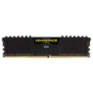 Corsair Vengeance LPX 8GB DDR4-3000 Desktop Memory | CMK8GX4M1D3000C16 | 8GB (1 x 8GB) · 3000MHz | 16-20-20-38 · 1.35V | Anodised Aluminium Heat Spreader · XMP 2.0 | Black