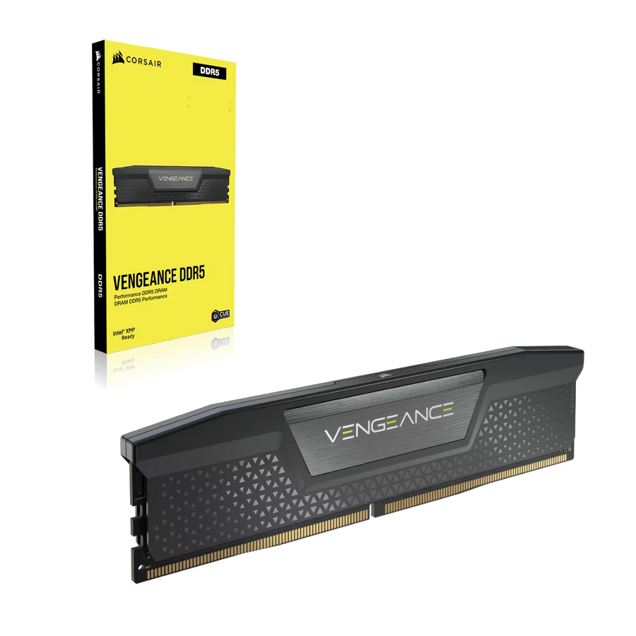 Corsair Vengeance DDR5 16GB Single Stick (1x16GB) Black | 5200MT/s CL40 | Intel XMP 3.0 | 1.25V | Anodized Aluminum Heat Spreader | iCUE Compatible | Low-Profile Design | Single Module from 2x16GB Kit | Intel 12th-14th Gen + AMD Ryzen 7000+