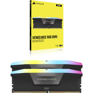 Corsair Vengeance RGB DDR5 32GB Kit (2x16GB) Black | 6000MT/s CL36 | AMD EXPO + Intel XMP 3.0 | 10 ARGB LEDs Per Stick | iCUE Sync | Black Aluminum Heat Spreader | Ryzen 7000+ Sweet Spot | Intel 12th-14th Gen Compatible | Premium RGB
