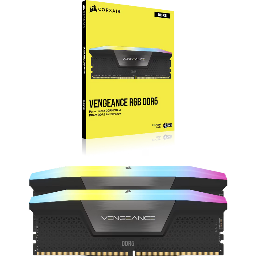 Corsair Vengeance RGB DDR5 32GB Kit (2x16GB) Black | 6000MT/s CL36 | AMD EXPO + Intel XMP 3.0 | 10 ARGB LEDs Per Stick | iCUE Sync | Black Aluminum Heat Spreader | Ryzen 7000+ Sweet Spot | Intel 12th-14th Gen Compatible | Premium RGB