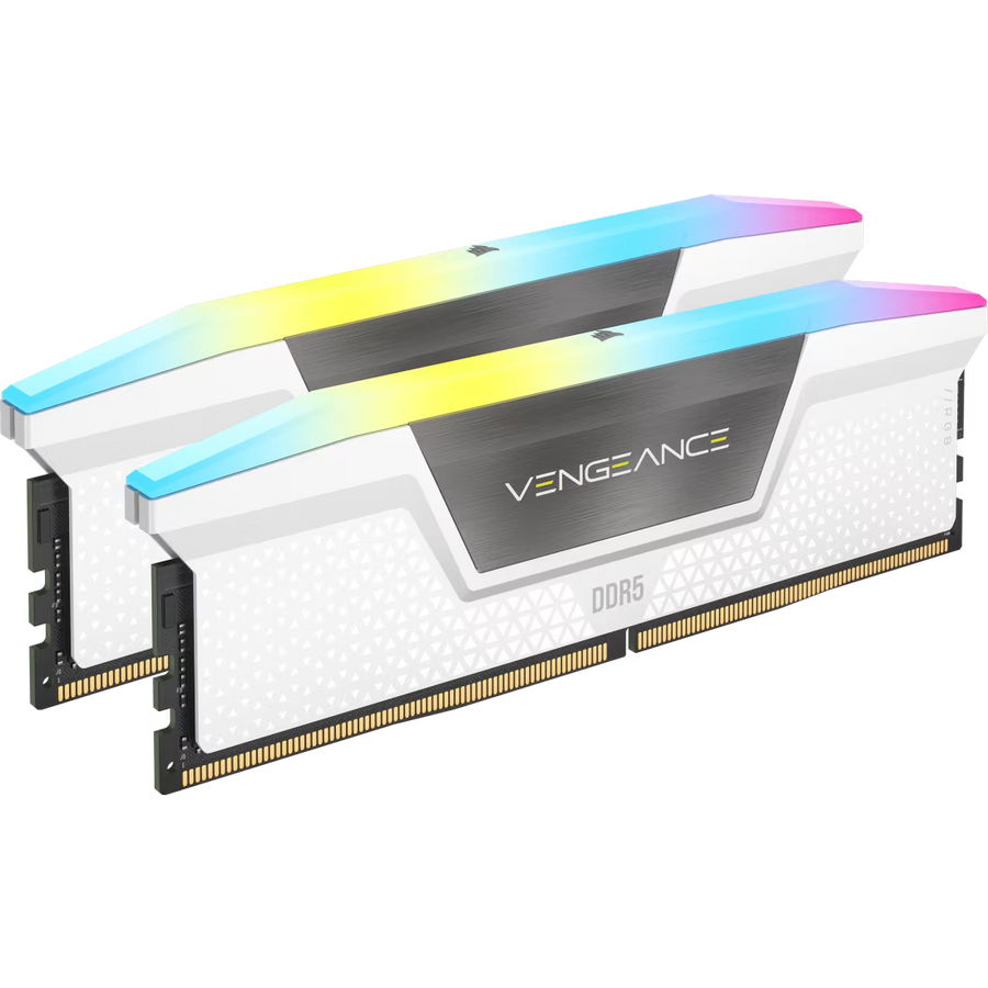 Corsair Vengeance RGB DDR5 32GB Kit (2x16GB) White Edition | 6000MT/s CL36 | 10 ARGB LEDs Per Stick | Intel XMP 3.0 | iCUE Software | Aluminum Heat Spreader | Intel 12th-14th Gen + AMD Ryzen 7000+ | Premium White RGB Build Centerpiece