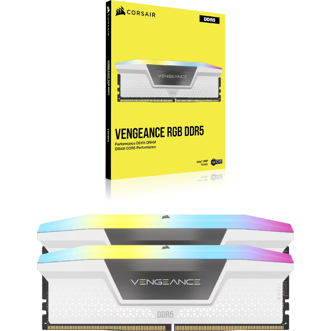 Corsair Vengeance RGB DDR5 32GB Kit (2x16GB) White Edition | 6000MT/s CL36 | 10 ARGB LEDs Per Stick | Intel XMP 3.0 | iCUE Software | Aluminum Heat Spreader | Intel 12th-14th Gen + AMD Ryzen 7000+ | Premium White RGB Build Centerpiece