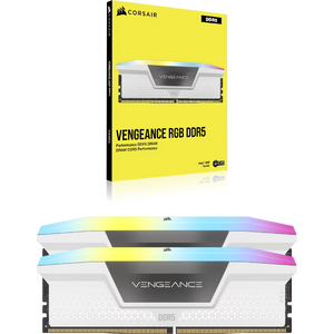 Corsair Vengeance RGB DDR5 32GB Kit (2x16GB) White Edition | 6000MT/s CL36 | 10 ARGB LEDs Per Stick | Intel XMP 3.0 | iCUE Software | Aluminum Heat Spreader | Intel 12th-14th Gen + AMD Ryzen 7000+ | Premium White RGB Build Centerpiece