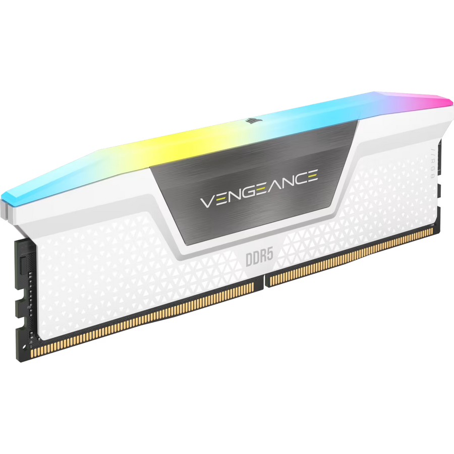 Corsair Vengeance RGB DDR5 16GB Single Stick (1x16GB) White | 6000MT/s CL36 | Intel XMP 3.0 | 10-Zone Addressable RGB | iCUE Compatible | 1.35V | White Aluminum Heat Spreader | Premium DDR5 Module from 2x16GB Kit | Intel 12th-14th Gen + AMD Ryzen 7000+