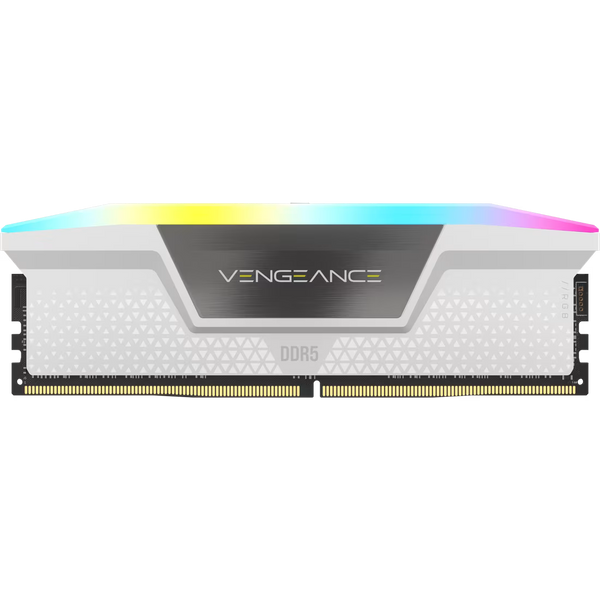 Corsair Vengeance RGB DDR5 16GB Single Stick (1x16GB) White | 6000MT/s CL36 | Intel XMP 3.0 | 10-Zone Addressable RGB | iCUE Compatible | 1.35V | White Aluminum Heat Spreader | Premium DDR5 Module from 2x16GB Kit | Intel 12th-14th Gen + AMD Ryzen 7000+