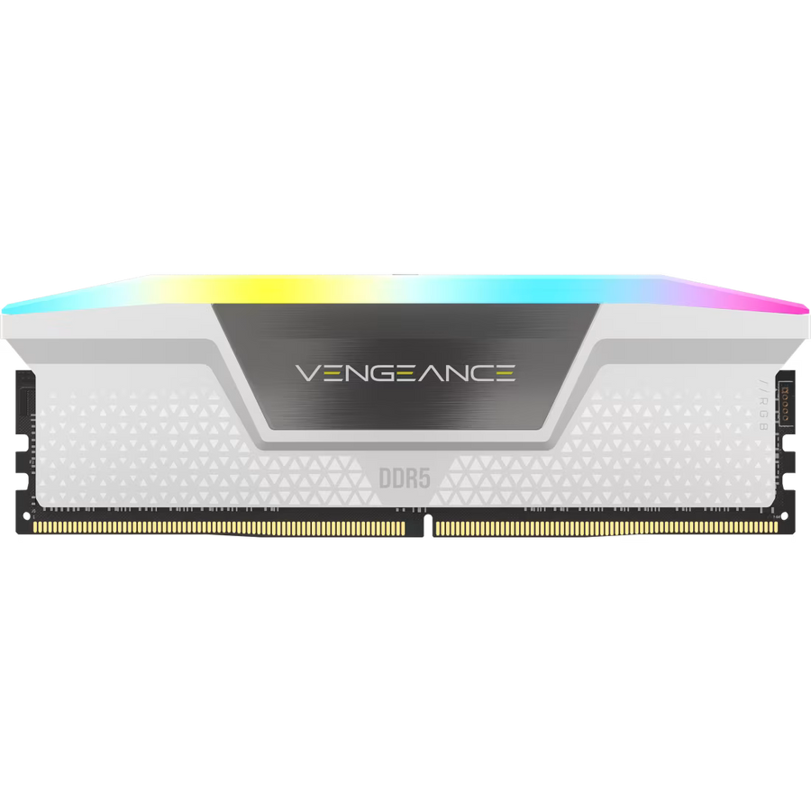 Corsair Vengeance RGB DDR5 16GB Single Stick (1x16GB) White | 6000MT/s CL36 | Intel XMP 3.0 | 10-Zone Addressable RGB | iCUE Compatible | 1.35V | White Aluminum Heat Spreader | Premium DDR5 Module from 2x16GB Kit | Intel 12th-14th Gen + AMD Ryzen 7000+