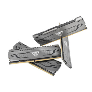 Patriot Viper Steel PVS48G320C6 8GB (1 x 8GB) DDR4 Desktop Memory Module | DDR4-3200 MT/s · PC4-25600 | CL16 · 16-18-18-36 · 1.35V | XMP 2.0 · Non-ECC 288-Pin UDIMM | Aluminium Heat Shield | Gunmetal Grey