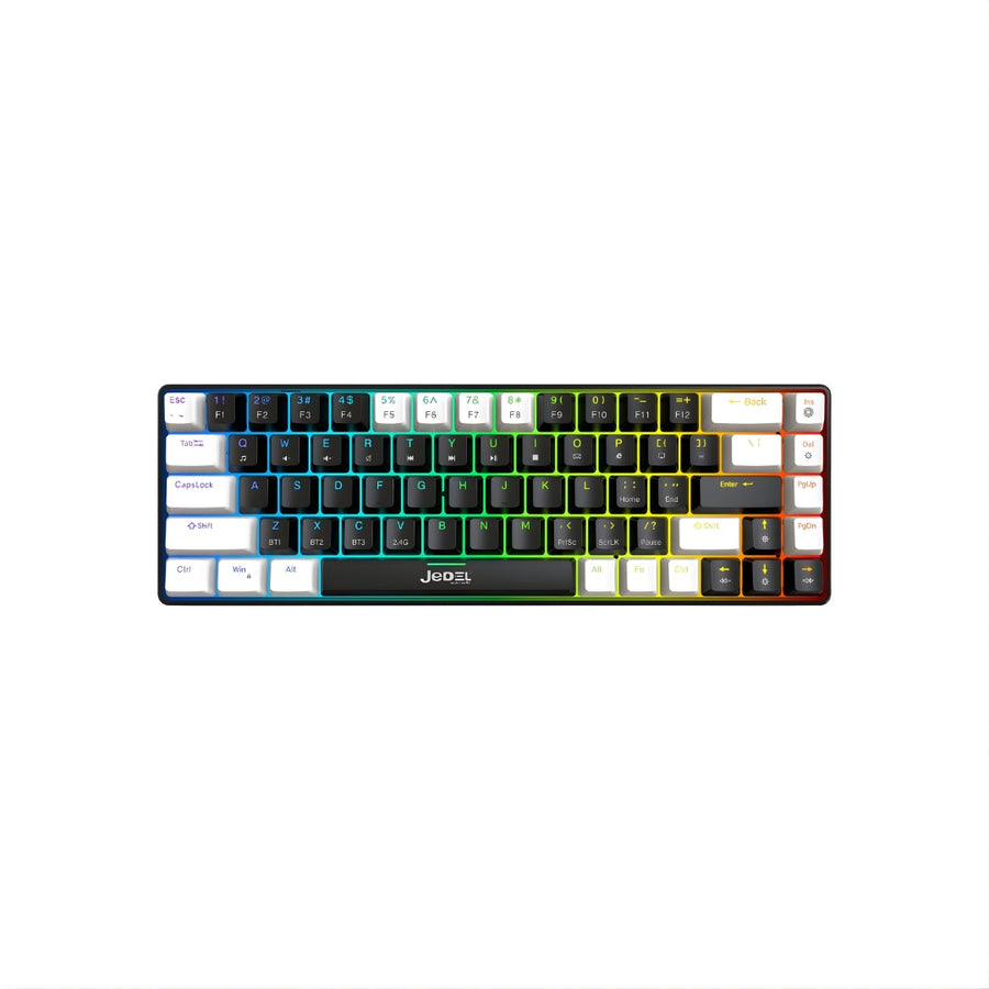 Jedel WKL-66 Tri-Mode 65% Mechanical Gaming Keyboard | 66 Keys · 65% Layout | Bluetooth · 2.4GHz · USB-C Wired | Hot-Swa
