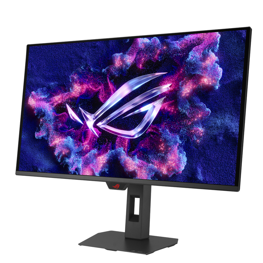 ASUS ROG Strix OLED XG27AQDMES 27-inch OLED Gaming Monitor – front view to the left