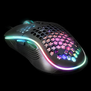 GAMDIAS ZEUS M4 Wired RGB Gaming Mouse + NYX E1 Mouse Mat | Honeycomb Shell · 12800 DPI | 6 Buttons | Braided Cable | 240 × 180 mm Mat | Black