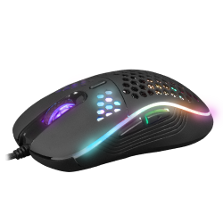GAMDIAS ZEUS M4 Wired RGB Gaming Mouse + NYX E1 Mouse Mat | Honeycomb Shell · 12800 DPI | 6 Buttons | Braided Cable | 24