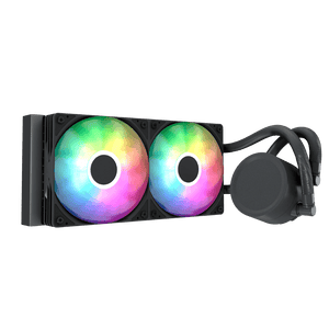 AeroCool Abyss L240R Digi 240mm ARGB Liquid CPU Cooler | Digital Temperature Display | 2x 120mm PWM · 660-1800 RPM · 81.5 CFM | Pump 600-3000 RPM · 280W TDP | LGA1851/1700/1200/115X · AM5/AM4 | Black