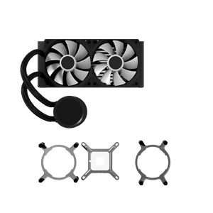 AeroCool Abyss L240R Digi 240mm ARGB Liquid CPU Cooler | Digital Temperature Display | 2x 120mm PWM · 660-1800 RPM · 81.5 CFM | Pump 600-3000 RPM · 280W TDP | LGA1851/1700/1200/115X · AM5/AM4 | Black