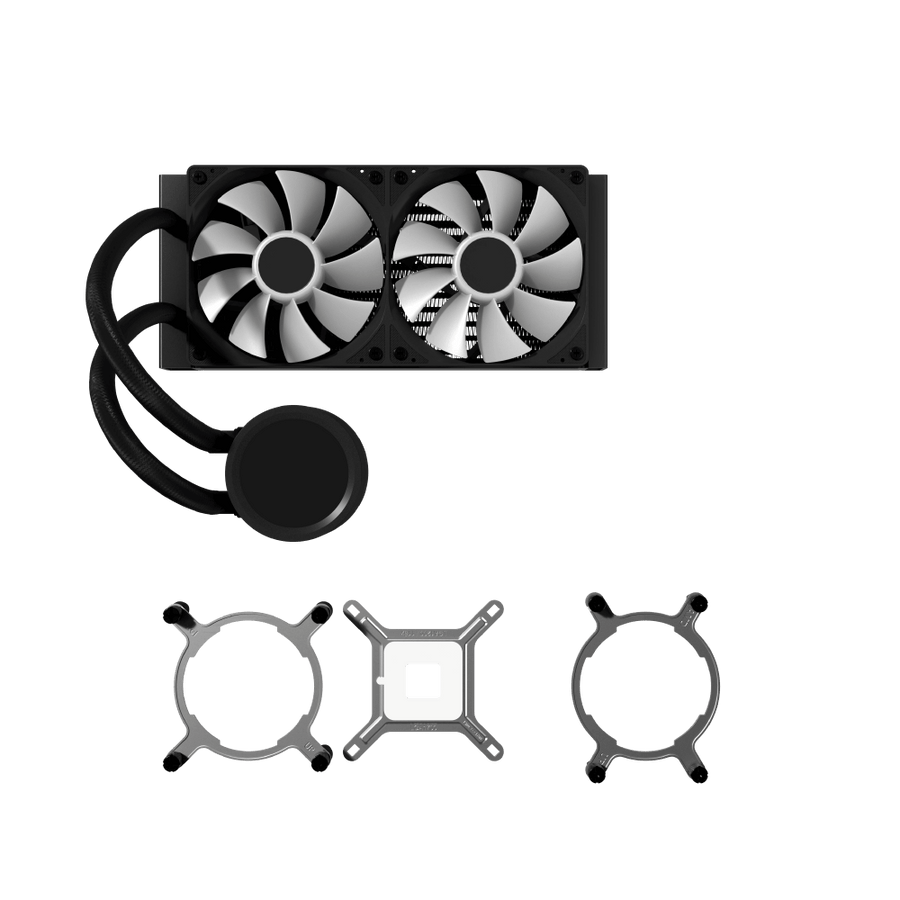 AeroCool Abyss L240R Digi 240mm ARGB Liquid CPU Cooler | Digital Temperature Display | 2x 120mm PWM · 660-1800 RPM · 81.