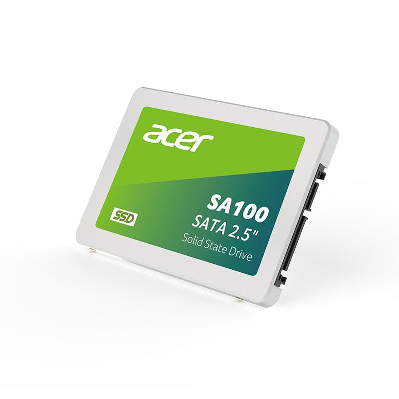 Acer SA100 240GB 2.5-inch SATA III Internal SSD | 549 MB/s Read · 449 MB/s Write | 3D NAND · 80 TBW | SATA 6Gb/s · 100 × 70 × 6.7 mm | 3-Year Limited Warranty