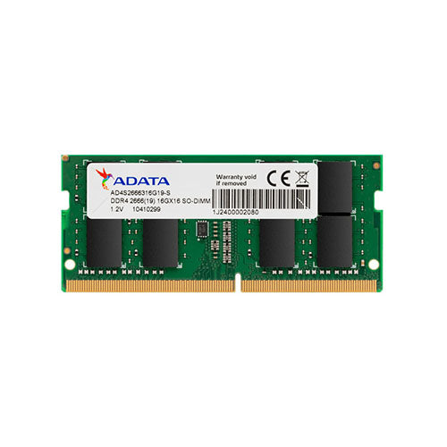ADATA Premier AD4S266616G19-RGN 16GB DDR4 Laptop Memory | DDR4-2666 MT/s · PC4-21300 | CL19 · 1.2V | 260-Pin SO-DIMM · Non-ECC Unbuffered | Limited Lifetime Warranty